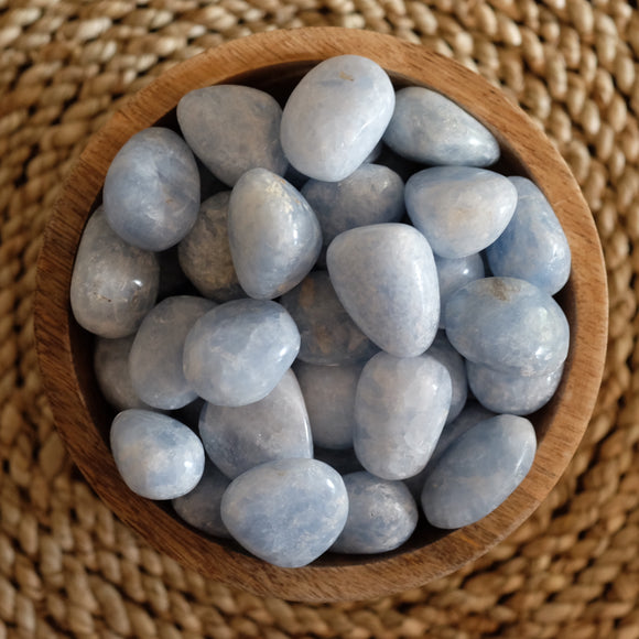 Blue Calcite Crystal Tumbled Stone