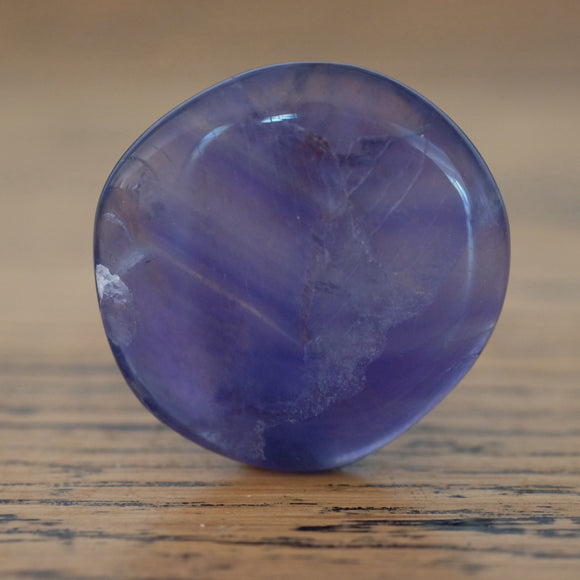 Blue Fluorite Crystal Palm Stone