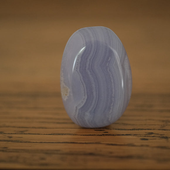 Blue Lace Agate Crystal Palm Stone