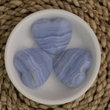 Blue Lace Agate Crystal Hearts