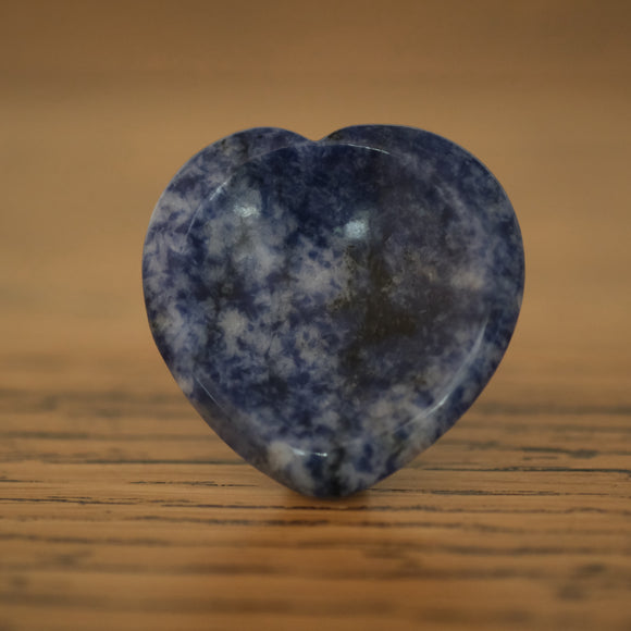 Blue Spot Jasper Crystal Heart Worry Stone