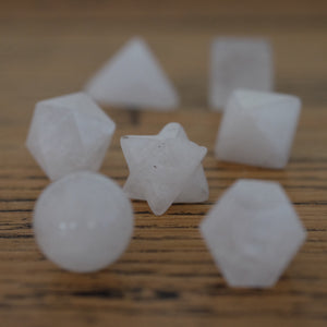 Clear Quartz Crystal Geometry Set