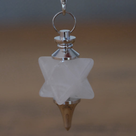Clear Quartz Merkaba Star Crystal Pendulum