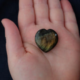 Labradorite Crystal Heart Palm Stone