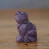 Lepidolite Crystal Cat