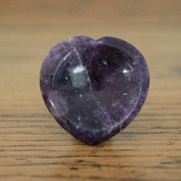 Lepidolite Heart Crystal Worry Stone
