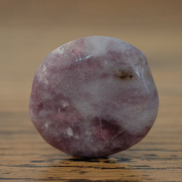 Pink Tourmaline In Quartz Crystal Palm Stone