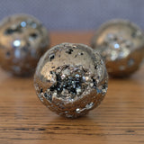 Pyrite Crystal Cluster Spheres