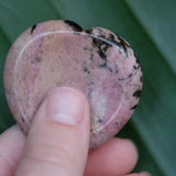 Rhodonite Heart Crystal Worry Stone