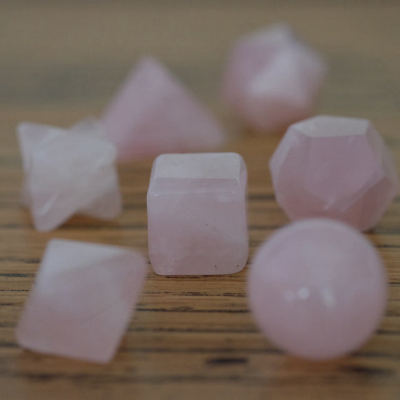 Rose Quartz Crystal Geometry Set