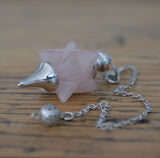 Rose Quartz Merkaba Star Crystal Pendulum