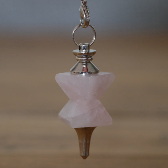 Rose Quartz Pyramid Crystal Pendulum