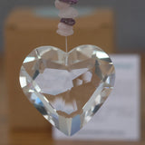 Rose Quartz & Amethyst Heart Suncatcher
