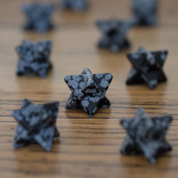 Snowflake Obsidian Merkaba Star