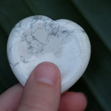 White Howlite Heart Crystal Worry Stone