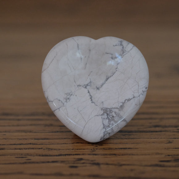 White Howlite Heart Crystal Worry Stone