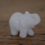 White Jade Crystal Elephant