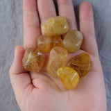 Yellow Fluorite Crystal Tumbled Stone
